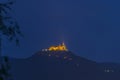 Illuminated Castle Hohenzollern at night